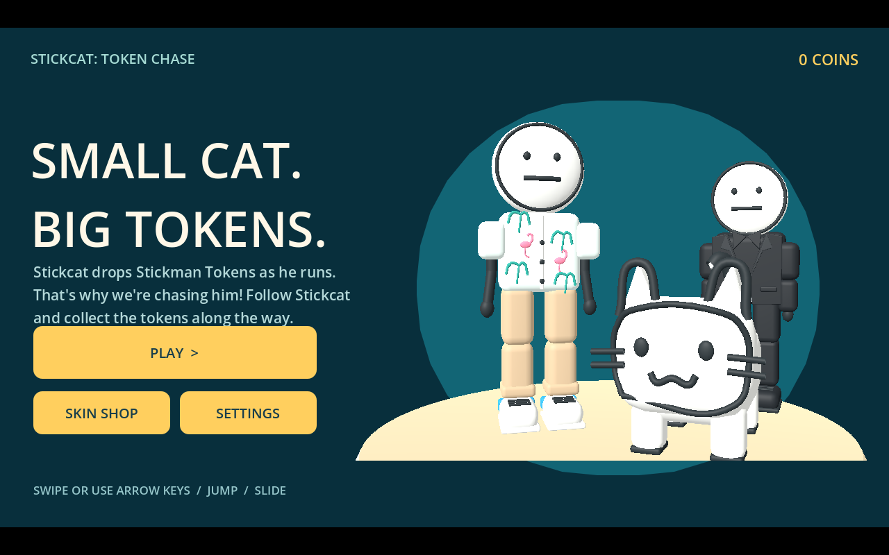 Stickcat: Token Chase main menu